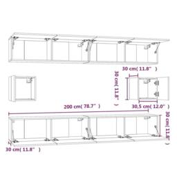 Berkfield Home Classic 6 Piece TV Cabinet Set Concrete Grey Engineered Wood - thumbnail 9