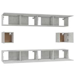 Berkfield Home Classic 6 Piece TV Cabinet Set Concrete Grey Engineered Wood - thumbnail 5