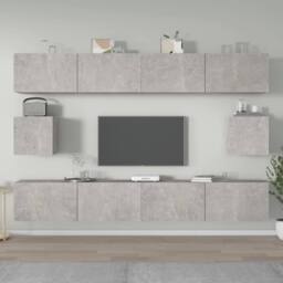 Berkfield Home Classic 6 Piece TV Cabinet Set Concrete Grey Engineered Wood - thumbnail 2