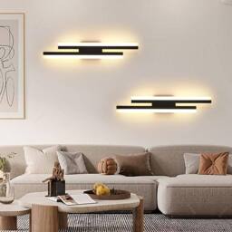 Goeco Wall Light Indoor Black 18W Modern Wall Lamp 3000K Acrylic Wall Light - thumbnail 4