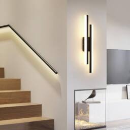 Goeco Wall Light Indoor Black 18W Modern Wall Lamp 3000K Acrylic Wall Light - thumbnail 8