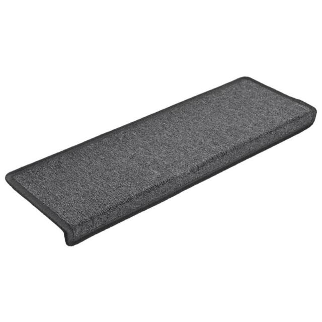 Berkfield Home Decorative Carpet Stair Treads 15 pcs 65x21x4 cm Dark Grey - Size: Medium - image 1