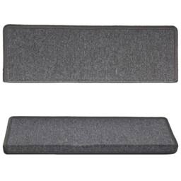 Berkfield Home Decorative Carpet Stair Treads 15 pcs 65x21x4 cm Dark Grey - Size: Medium - thumbnail 4