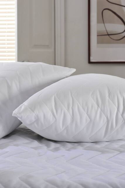The Lyndon Company Waterproof Quilted Pillow Protector Pair - Deyongs 1846 in White - image 1