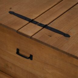 Berkfield Home Storage Chest HALDEN 91x91x47 cm Solid Wood Pine in Brown - Size: 91 x 91 x 47 cm - thumbnail 8