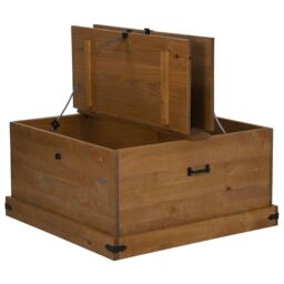 Berkfield Home Storage Chest HALDEN 91x91x47 cm Solid Wood Pine in Brown - Size: 91 x 91 x 47 cm - thumbnail 6