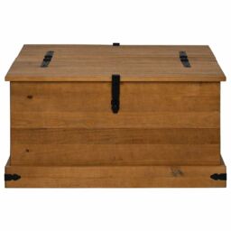Berkfield Home Storage Chest HALDEN 91x91x47 cm Solid Wood Pine in Brown - Size: 91 x 91 x 47 cm - thumbnail 3