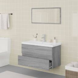 Berkfield Home Bathroom Furniture Set Grey Sonoma Engineered Wood - thumbnail 3