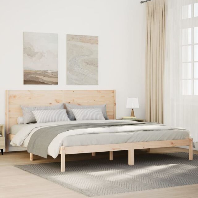 Berkfield Home Extra Long Bed Frame without Mattress 200x220 cm Solid Wood in Brown - image 1