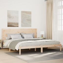 Berkfield Home Extra Long Bed Frame without Mattress 200x220 cm Solid Wood in Brown - thumbnail 1
