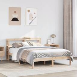 Berkfield Home Bed Frame without Mattress 160x200 cm Solid Wood Pine in Light Tan - thumbnail 2
