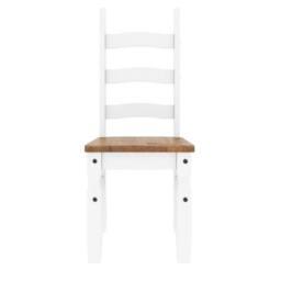 FORGEVIO Dining Chairs x 2 White Painted Slat Back Mexican Solid Wood - thumbnail 3