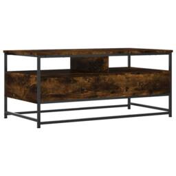 Berkfield Home Coffee Table Smoked Oak 100x51x45 cm Engineered Wood in Brown - Size: 100 x 51 x 45 cm - thumbnail 8
