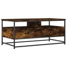 Berkfield Home Coffee Table Smoked Oak 100x51x45 cm Engineered Wood in Brown - Size: 100 x 51 x 45 cm - thumbnail 1