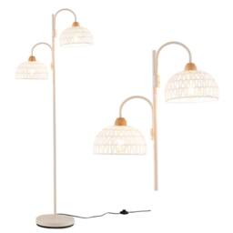 Costway 2-Light Floor Lamp Rotating Tree Lamp Foot Switch in White