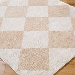 Livabliss Fossay Shag-Washable Beige Brown Green Grey High Pile Diamond Rug - Size: 200 cm x 275 cm - thumbnail 6