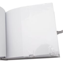 Happy Homewares Baby Shower Photo Album with Silver Plated Rattle Pram & Booties in Grey - thumbnail 6