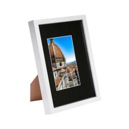 "Nicola Spring 3D Shadow Box Frame with A5 Mount - A4 (8"" x 12"") - Black Mount in White" - thumbnail 1