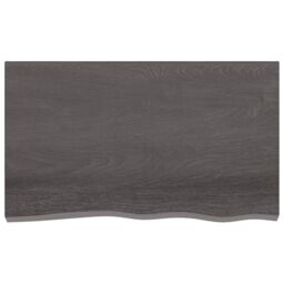 Berkfield Home Wall Shelf Dark Grey 100x60x2 cm Treated Solid Wood Oak in Brown - Size: 100 x 60 x 2 cm - thumbnail 2