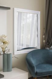 MirrorOutlet Buxton White Large Leaner Mirror 140 x 109 CM - Size: 1 Pack