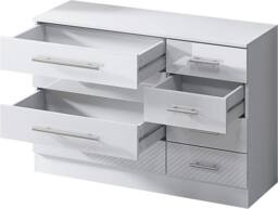 Harmin White 8 Drawer High Gloss Chest of Drawers - with sleek handles - thumbnail 6