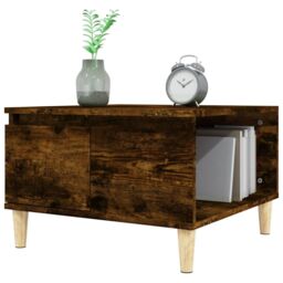 Berkfield Home Coffee Table Smoked Oak 55x55x36.5 cm Engineered Wood in Brown - thumbnail 4