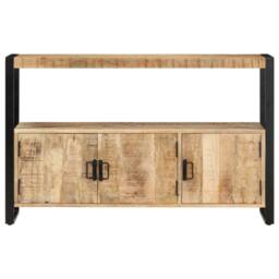 Berkfield Home Side Cabinet 120x30x75 cm Solid Mango Wood in Brown - Size: 120 x 30 x 75 cm - thumbnail 2