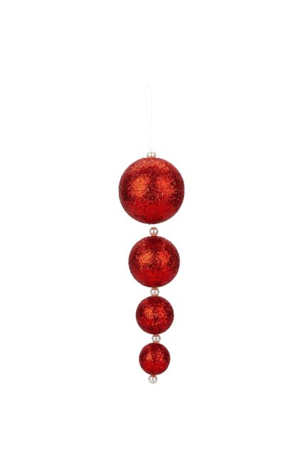 VFM e-Store Christmas Bauble Decoration Hanging Tree Ornament X 4 31cm Red - image 1