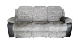 LUXURY LIFE Roma Jumbo Cord Recliner Sofa Set in Grey - thumbnail 2