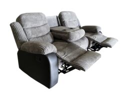 LUXURY LIFE Roma Jumbo Cord Recliner Sofa Set in Grey - thumbnail 5