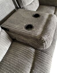 LUXURY LIFE Roma Jumbo Cord Recliner Sofa Set in Grey - thumbnail 6