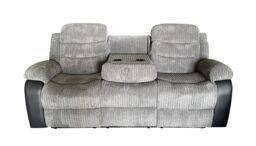 LUXURY LIFE Roma Jumbo Cord Recliner Sofa Set in Grey - thumbnail 3