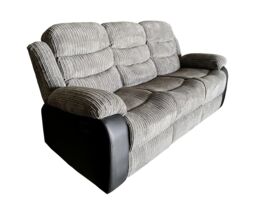 LUXURY LIFE Roma Jumbo Cord Recliner Sofa Set in Grey - thumbnail 4