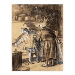 Artery8 William James Glackens Framed Wall Art Here Are Your Trousers Drawing in Beige - Size: A4 - thumbnail 3