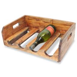 Berkfield Home Wine Racks 4 pcs for 16 Bottles Solid Reclaimed Wood in Brown - thumbnail 3