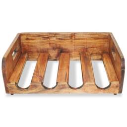 Berkfield Home Wine Racks 4 pcs for 16 Bottles Solid Reclaimed Wood in Brown - thumbnail 5