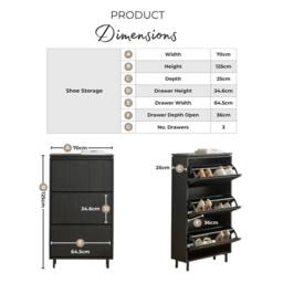 FurnitureboxUK Penrose Walnut & Cream Marble Effect Shoe Storage Cabinet - thumbnail 8