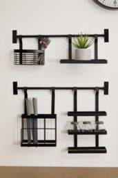 Orsina Sorello Matt Black Single Shelf Storage Rack - thumbnail 4