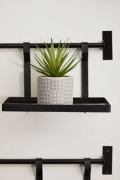 Orsina Sorello Matt Black Single Shelf Storage Rack - thumbnail 5