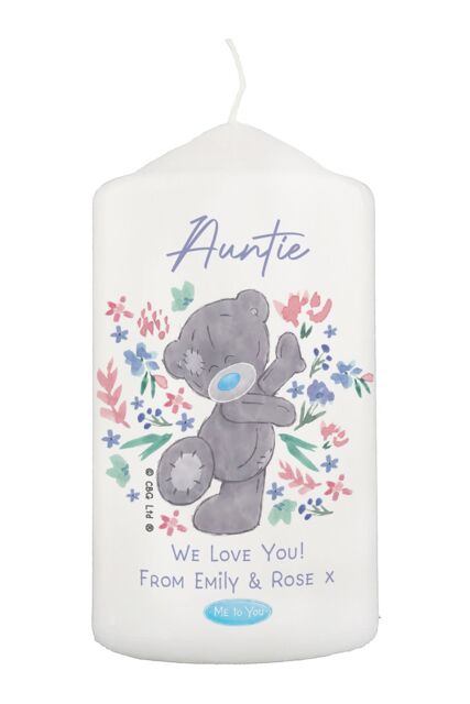 Personalised Memento Company Women's Personalised Me To You Floral Pillar Candle in Off-White - image 1