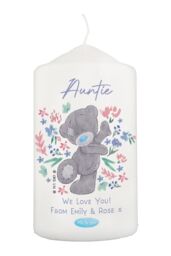 Personalised Memento Company Women's Personalised Me To You Floral Pillar Candle in Off-White - thumbnail 1