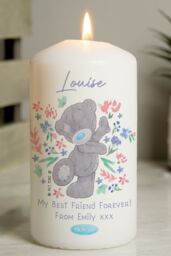 Personalised Memento Company Women's Personalised Me To You Floral Pillar Candle in Off-White - thumbnail 4