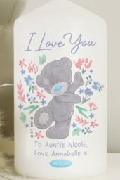 Personalised Memento Company Women's Personalised Me To You Floral Pillar Candle in Off-White - thumbnail 3