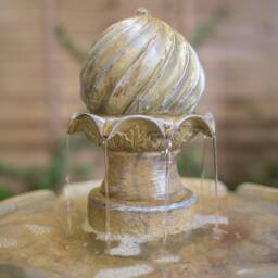 Primrose Solar Powered 'Imperial' Water Fountain Cream Tiered with Lights 92cm in Beige - thumbnail 2