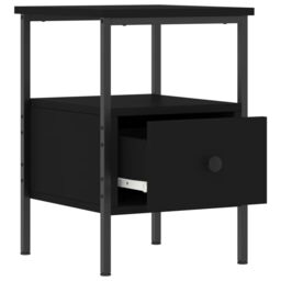 Berkfield Home Bedside Cabinet Black 34x36x50 cm Engineered Wood - Size: 34 x 36 x 50 cm - thumbnail 5