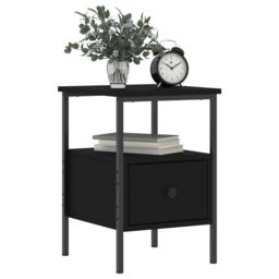 Berkfield Home Bedside Cabinet Black 34x36x50 cm Engineered Wood - Size: 34 x 36 x 50 cm - thumbnail 3