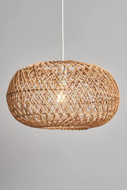 BHS Lighting Kyle 42cm Easy Fit Rattan Light Shade in Natural - image 1