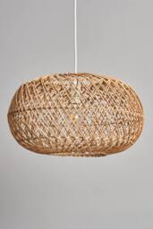 BHS Lighting Kyle 42cm Easy Fit Rattan Light Shade in Natural - thumbnail 2