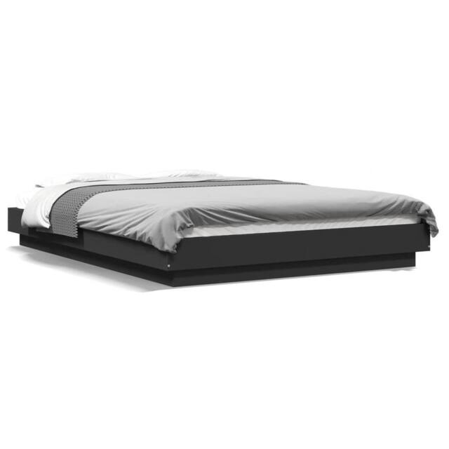 Berkfield Home Bed Frame with LED Lights without Mattress Black 120x190cm - Size: 120x190 cm - image 1
