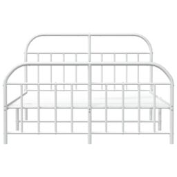 Berkfield Home Metal Bed Frame with Headboard & Footboard White 183x213 cm - thumbnail 6